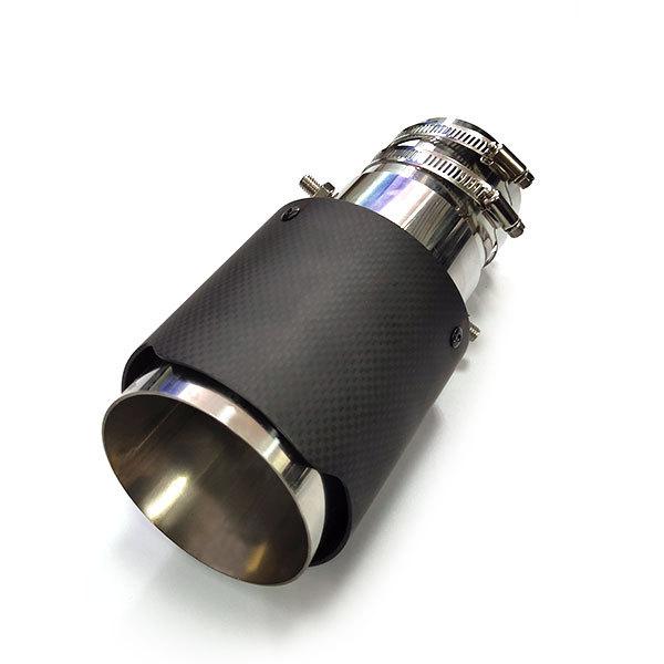 JM061  ジムニー用 マフラーカッター カーボンカバー 下向き対応 角度調整可 二重タガより固定 外装 パーツ アクセサリー カスタム 1P