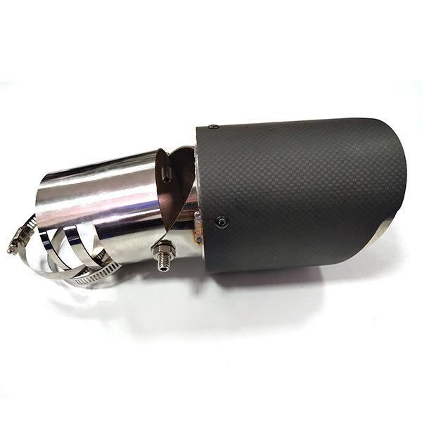 JM061  ジムニー用 マフラーカッター カーボンカバー 下向き対応 角度調整可 二重タガより固定 外装 パーツ アクセサリー カスタム 1P