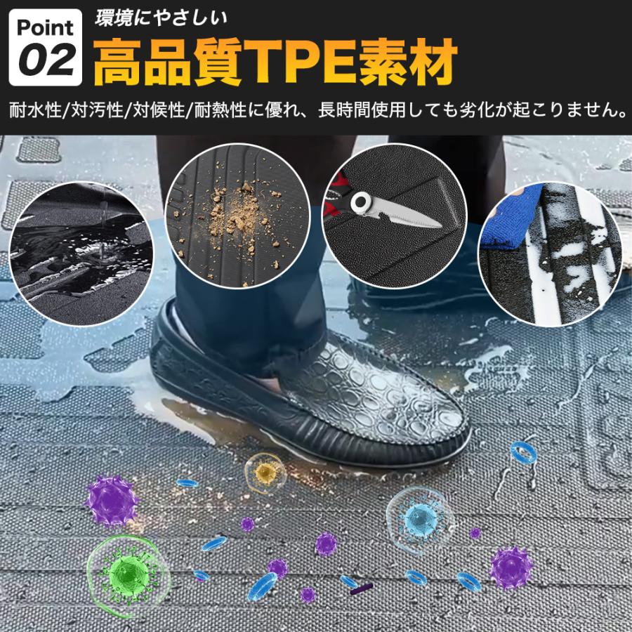 JO034 シビック（ホンダ）ＦＬ系 フロアマット カバー プロテクター ガーニッシュ エアロパーツ カスタム アクセサリー TPE | ブランド登録なし | 03