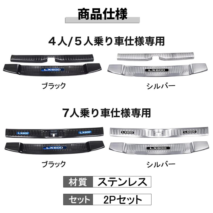 LX001 レクサスLX JA310W型 ラゲッジスカッフプレート リアバンパー