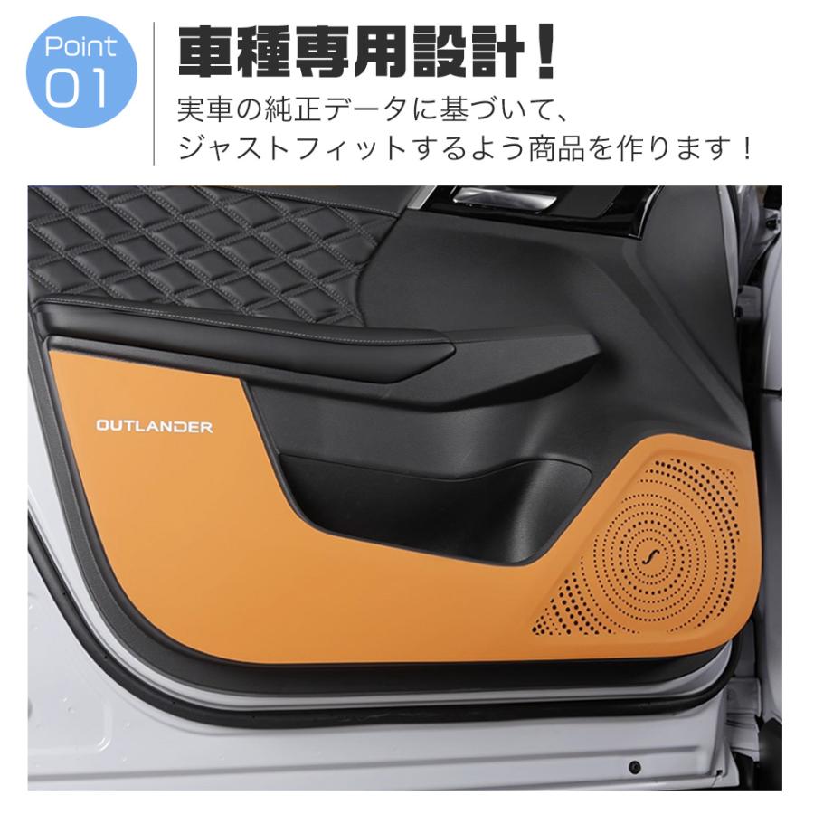 OU245 三菱 アウトランダーPHEV GN系専用 ドアマット ドアパネルカバー