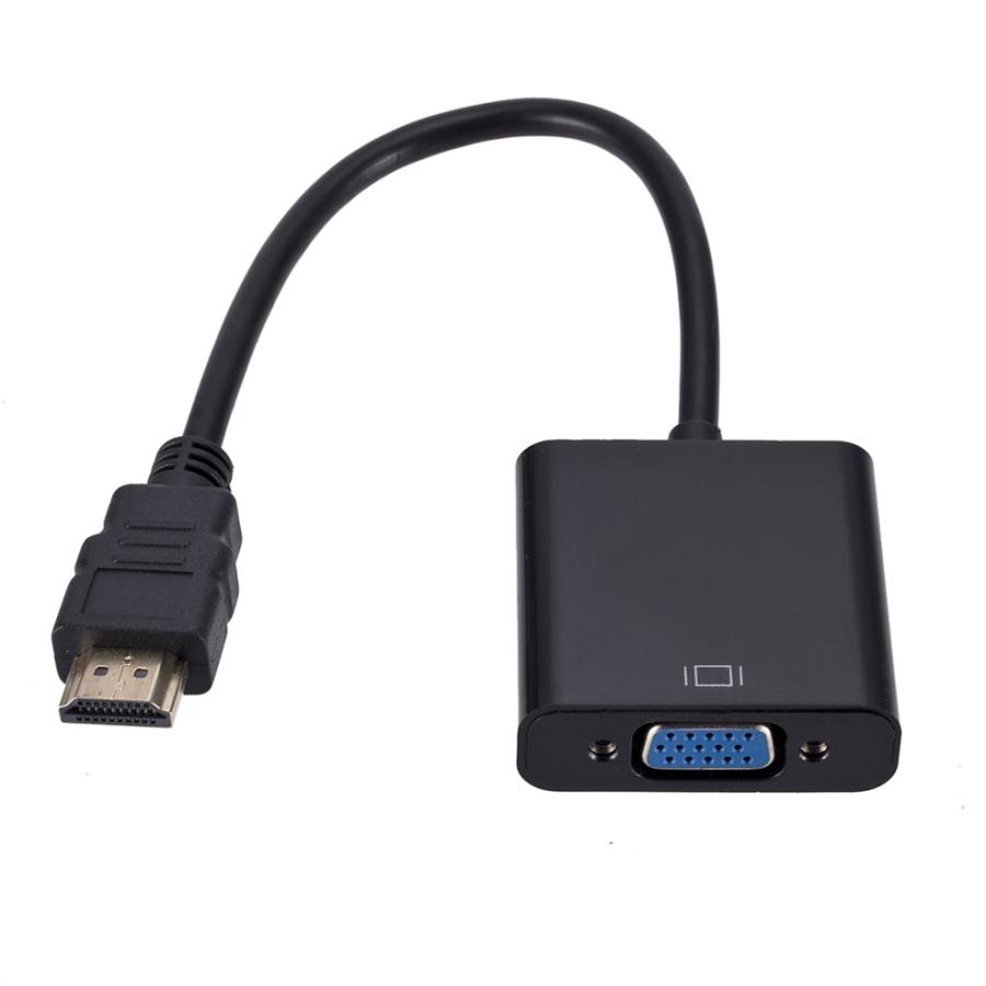 HDMI to VGA 変換ケーブル オーディオ、USB給電サポート有り 3.5mm HDMI入力 VGA出力 HDMIオス VGAメス 変換