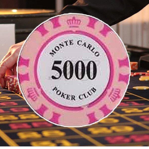ポーカーゲーム ポーカーチップ (数字表記5000) 1枚 モンテカルロ