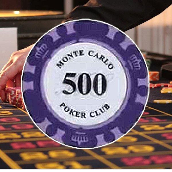 ポーカーゲーム ポーカーチップ (数字表記500) 1枚 モンテカルロ