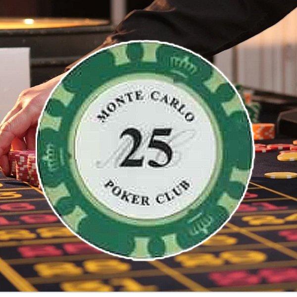 ポーカーゲーム ポーカーチップ (数字表記25) 1枚 モンテカルロ