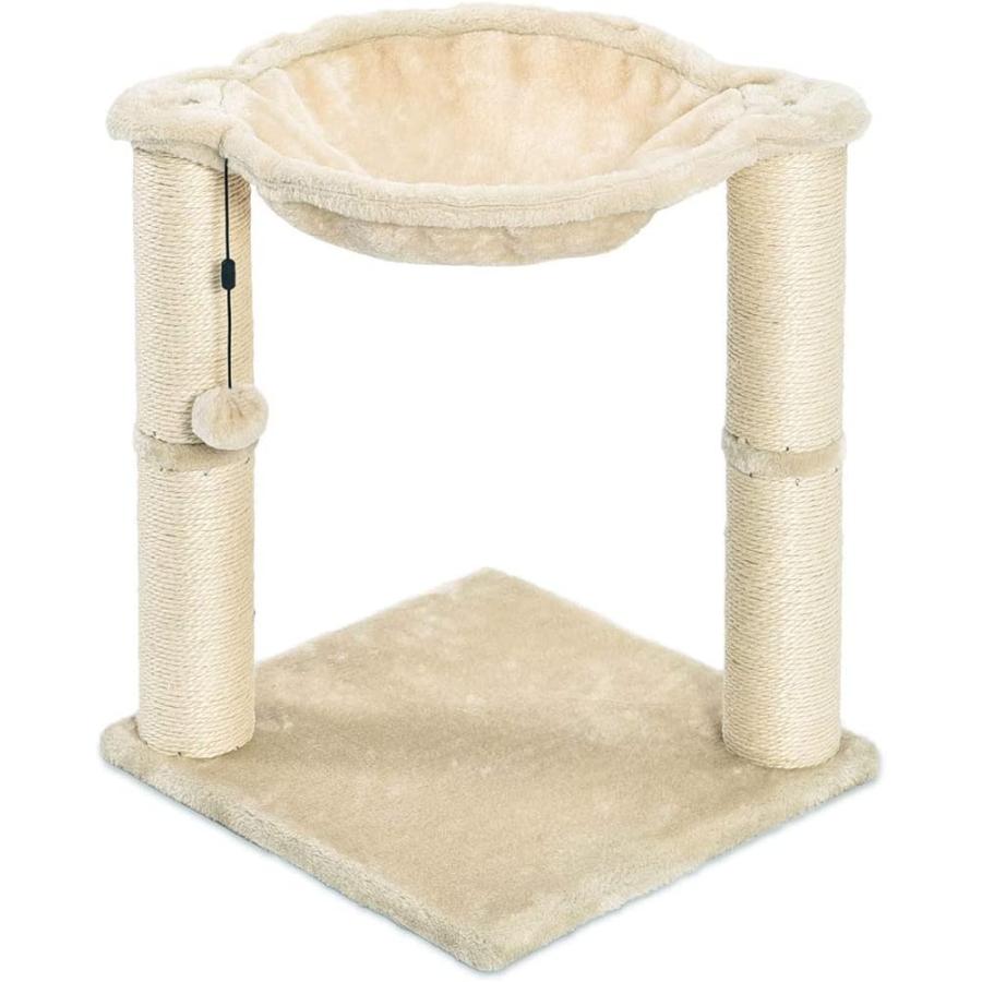 未使用級 キャットタワー ベージュ 据え置き型 ハンモック 26051 キャットタワー ベージュ ハンモック スクラッチポスト 41×51×41cm