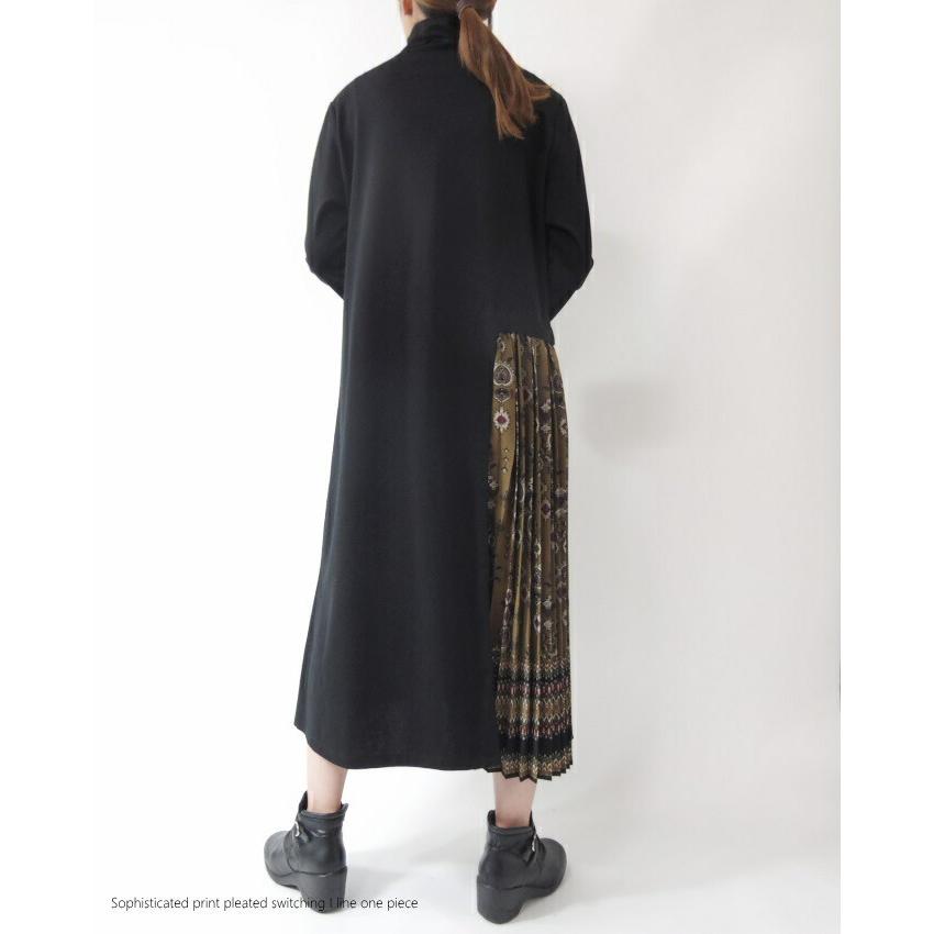 洗練プリントプリーツ切替ポンチジャージーワンピース ミセス ファッション 50 代 40代 60代 70代 春 秋 冬 アラフォー 母の日 プレゼント ミセスファッションkaito 通販 Yahoo ショッピング