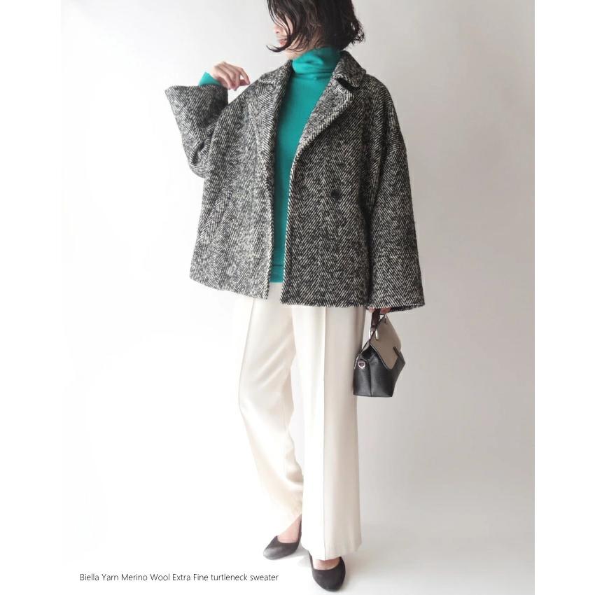 タートルニット メリノウール100％ インナーセーター 洗える ミセス