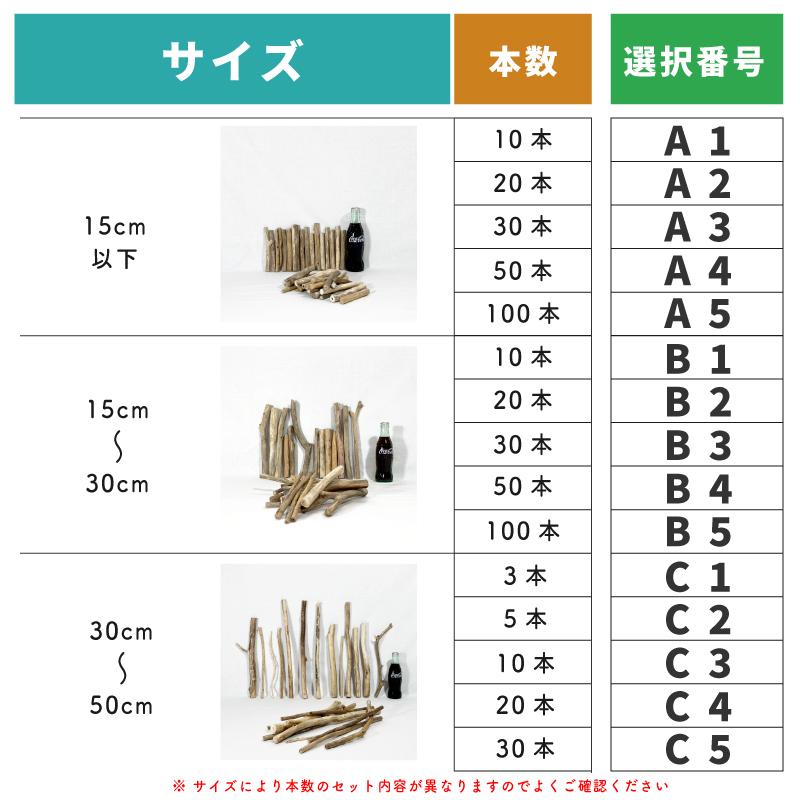 流木 棒 枝 おまかせセット C2 30cm〜50cm×5本 インテリア 観葉植物 吊り下げ 壁掛け 園芸 1m以上 1m以下 長い 短い 太い 細い 大 中 小 流木アート DIY｜r-kiiro｜17