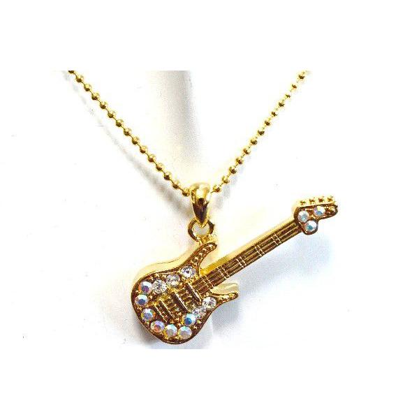 エレキギター型ペンダントネックレス ネックレス エレキギターネックレス ロックアクセサリー : r-m store