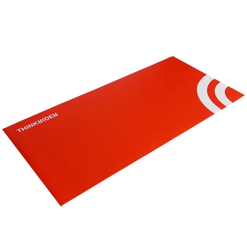 ThinkRider 自転車トレーナーフロアマット エアロバイクマットランニングマシンマット、サイズ198×91cm、厚さ6mm赤色