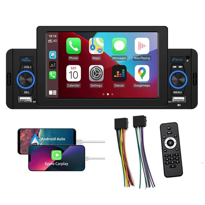 Eaglerich 5インチ タッチスクリーン カーラジオ CarPlay & Android Auto ミラーリンクカーステレオ ブルート