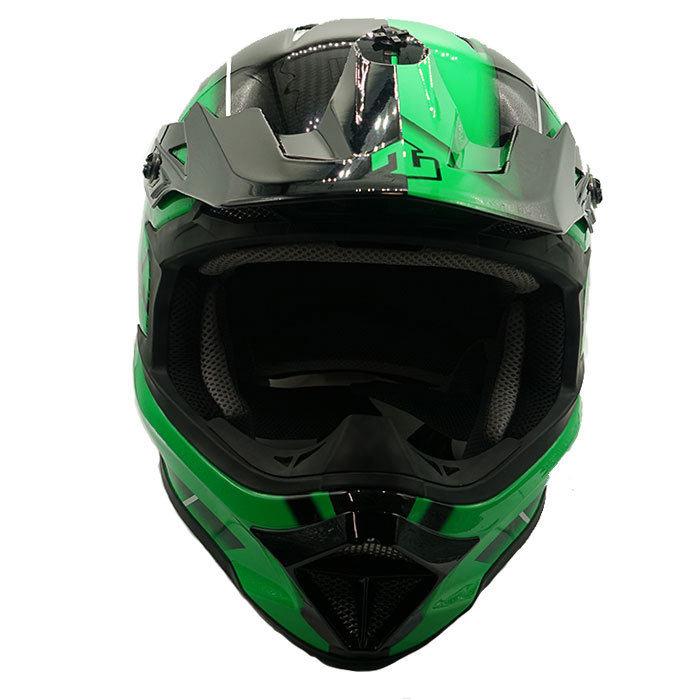 オフロードヘルメット ZEALOT MadJumper2 マッドジャンパー2  CARBON HYBRID STD GRAPHIC GREEN 軽量 MJC0015｜r-o-k-u｜02