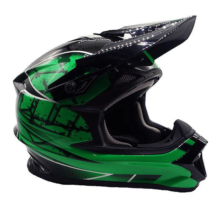 オフロードヘルメット ZEALOT MadJumper2 マッドジャンパー2  CARBON HYBRID STD GRAPHIC GREEN 軽量 MJC0015｜r-o-k-u｜04