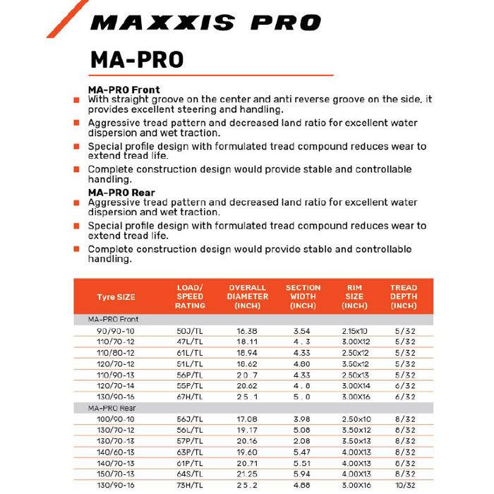 マキシススクーター用タイヤ MA-PRO  12インチ リア 130/70-12 64L TL SUZUKI Adress V125 OE MAXXIS｜r-o-k-u｜03