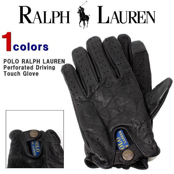 POLO RALPH LAUREN ポロラルフローレン メンズ レザーグローブ 手袋 シープスキン 羊革 レザー ロゴ スマホ対応