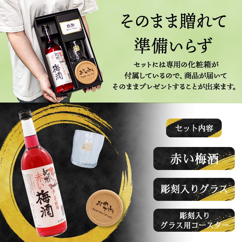 梅酒 梅 赤い しそ 紀州 おしゃれ 名入れ プレゼント 祝い 酒 ギフト