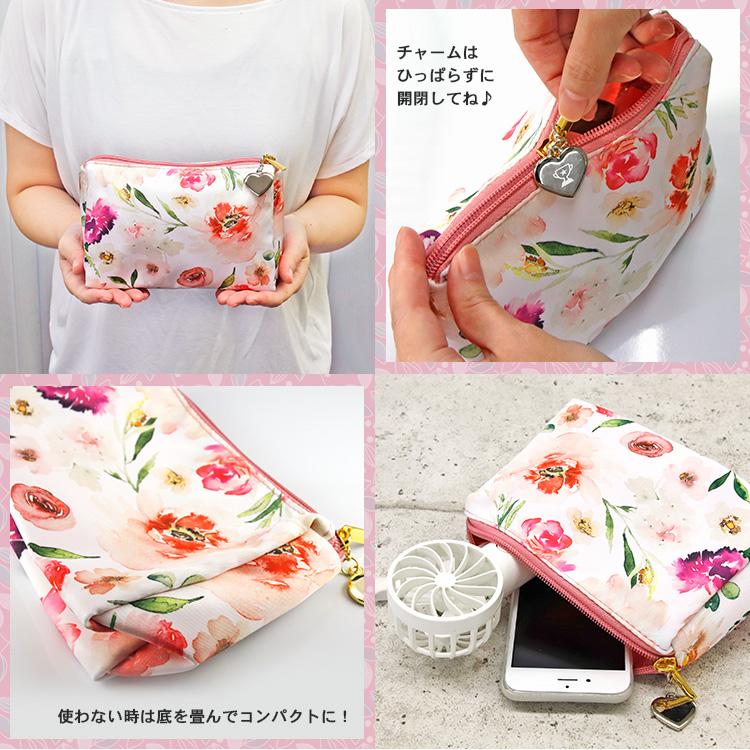 GUCCI ハーバリウムポーチ 花柄ポーチ 化粧ポーチ ポーチ 名入れ チャーム付き フラワーポーチ 花柄 おしゃれ 化粧