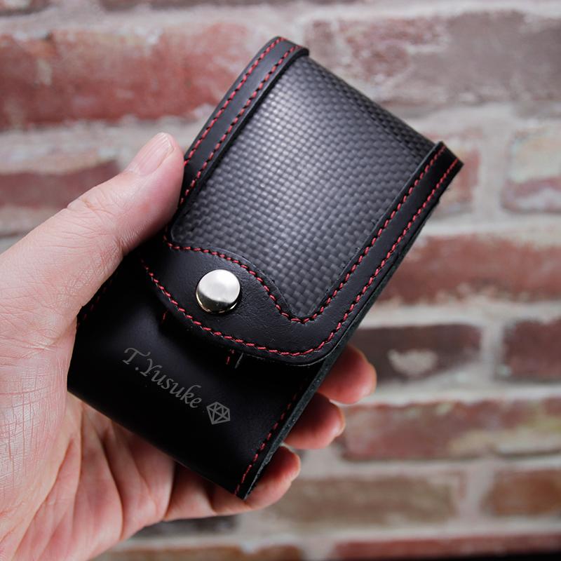 シガレットケース 名入れ カーボンレザー 名前入り タバコケース 革 ネーム 名前入り ギフト プレゼント 刻印 誕生日 還暦 記念 祝い 敬老 敬老の日