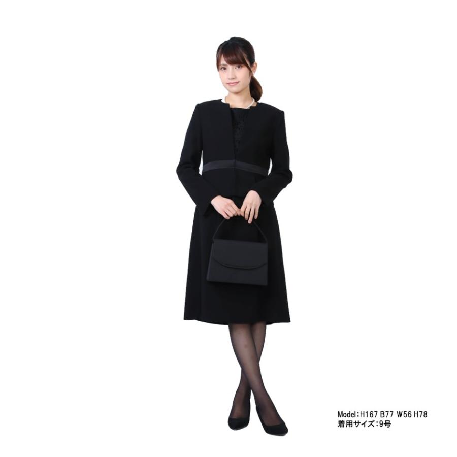 レンタル　ノーカラージャケットアンサンブル 喪服 礼服 レディース ワンピース 大きいサイズ 葬儀 3泊4日 7号 9号 11号 13号 15号 17号 FOL-615-18F22｜r-rental｜02