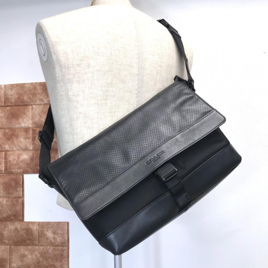 良品 COACH ／ コーチ パフォレイテッド レザー バイク パック 