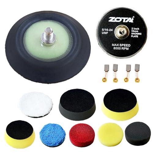 ZOTA ポリッシャー バフ、電動ぽりっしゃーバフセット12点 カーボン