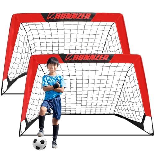 RUNNZER サッカー ゴール ネット 2個セット子供用おりたたみトレーニング L RUNNZER サッカー ゴール 子供用 折畳み 2個セット ミニ 室内