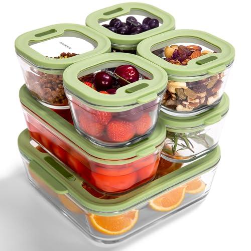 BOROHOUSE 耐熱ガラス 保存容器 7点セット（240ml×4、560ml×2、1370ml