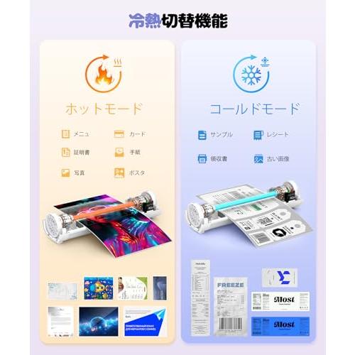 ラミネーター A4対応 冷温両用ラミネート機械 搭載 40枚フイルム付き 