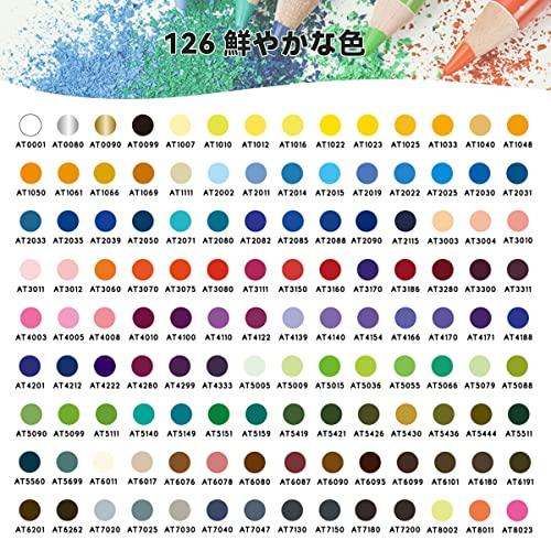 Arrtx 色鉛筆 126色、大人の塗り絵色鉛筆、イラストデザイン、描画、落書きに最適、明るい色とクリームのような滑らかな質感