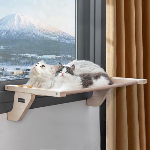 Petsfit 猫ハンモック 猫窓ベッド 窓用ハンモック 木製 しかっりした物理構造 窓用座り台 キャットウォーク 賃貸 ウィンドウベッド 日向 の商品画像