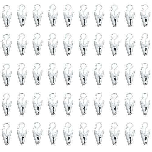 C.M. カーテン フッククリップ お好み生地を挟む 自分だけのオリジナルカーテンホワイト 50個セット | 