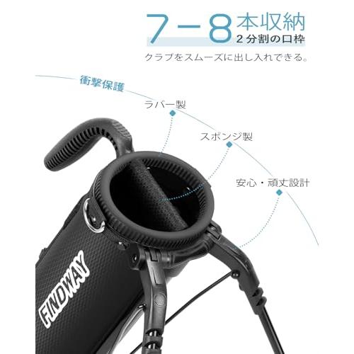 Findway ゴルフ スタンドバッグ 7-8本収納 セルフスタンド ゴルフ
