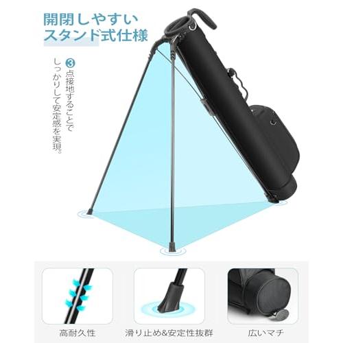 【ほぼ未使用】ゴルフ スタンドバッグ 軽量 小型 練習用 8本収納 Findway ゴルフ スタンドバッグ 7-8本収納 セルフスタンド ゴルフ