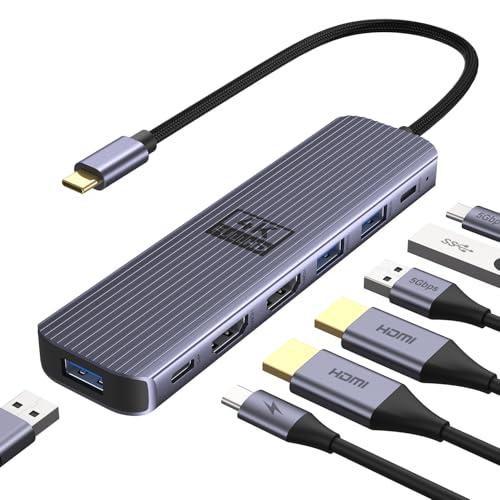 USB-C ハブ HDMI×2 4K/60Hz 7-in-1 Type-C ドッキングステーション