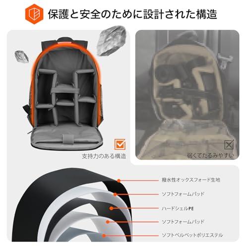 TARION] カメラバッグ リュック12L 超軽量 ハードシェル構造 13インチ