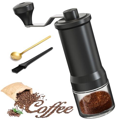 コーヒーミル 手動 DERGUAM 手挽き コーヒーグラインダー 粗さ調整手挽きコーヒーミル 丸洗い 携帯 小型 豆挽き 穀物を挽 清掃しやすい | 