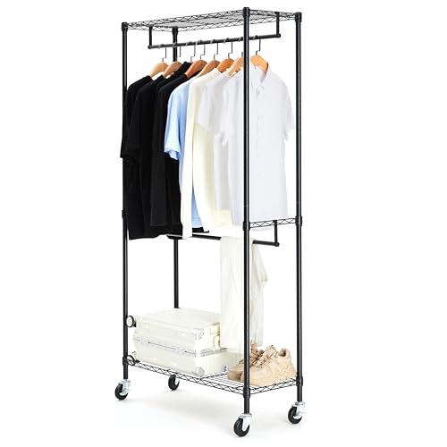 ベーシック ハンガーラック 洋服ラック 頑丈 キャスター付き 長さ1.21×高さ Amazon｜Amazonベーシック ハンガーラック 洋服ラック 頑丈