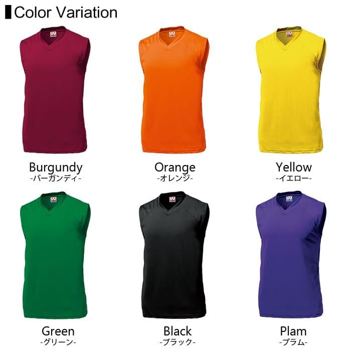 wundou(ウンドウ) バスケットシャツ 無地 p1810 s-xxl 11色 吸汗速乾