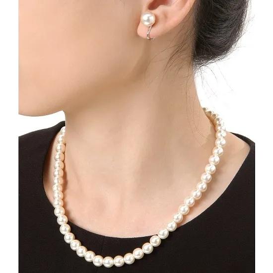樹脂パール ネックレス イヤリング 2点セット フォーマル アクセサリー 