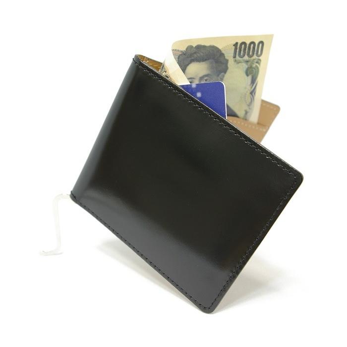 日本製) 馬革 コードバン マネークリップ (カードポケット有) 純日本製