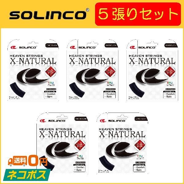 SOLINCO ソリンコ X-NATYRAL Xナチュラル KSC785 5張りセット  硬式テニス用ガット
