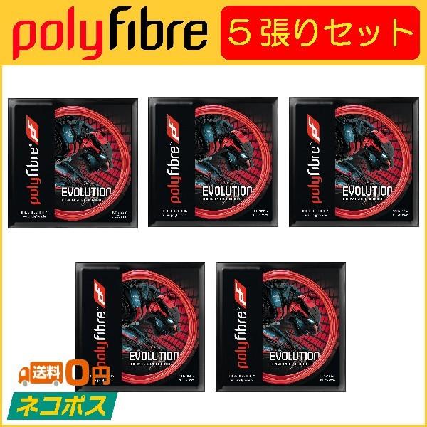 Polyfibre ポリファイバー Evolution エボリューション PF1280 5張りセット 硬式テニス用ガット