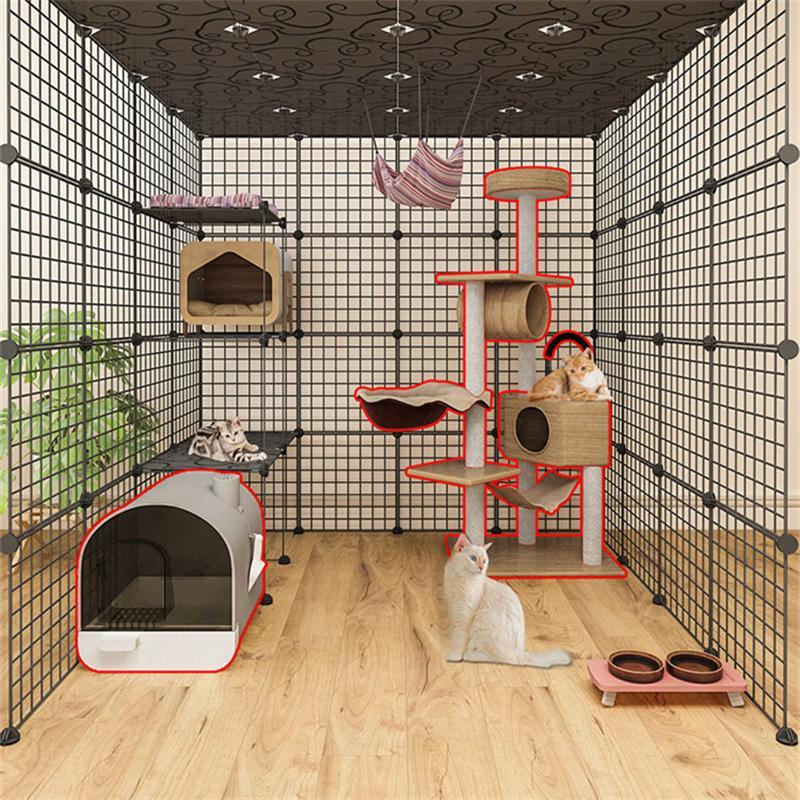 猫 ケージ 4層3列2行 超大型猫用ゲージネコ ケージ可能なお手入れ簡単小動物 ケージ猫のゲージ 室内用スライド式ロック広々スペース室内飼い小動物 