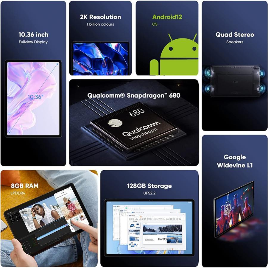 Android 12 タブレット CHUWI Hipad Max 10.36インチ 4G LTEAndroid タブレット Wi-Fi モデル 8GB LPDDR4 128G UFS2.2 512GB拡張可能 解像度 2000*1200 IPS