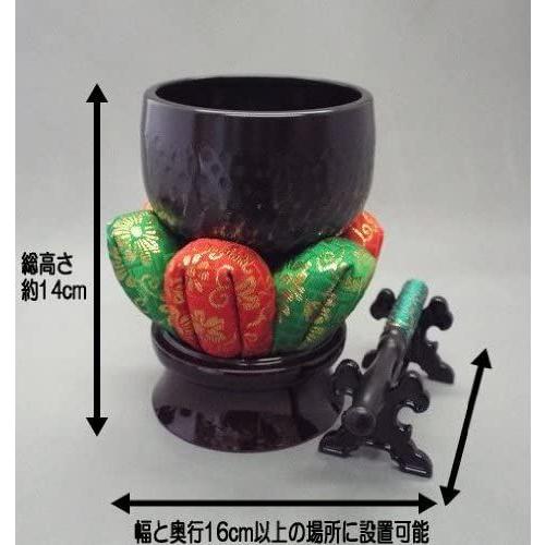 本物大徳寺りんセット 2.8寸タイプ 花布団（紫金欄×赤金欄）黒檀りん棒