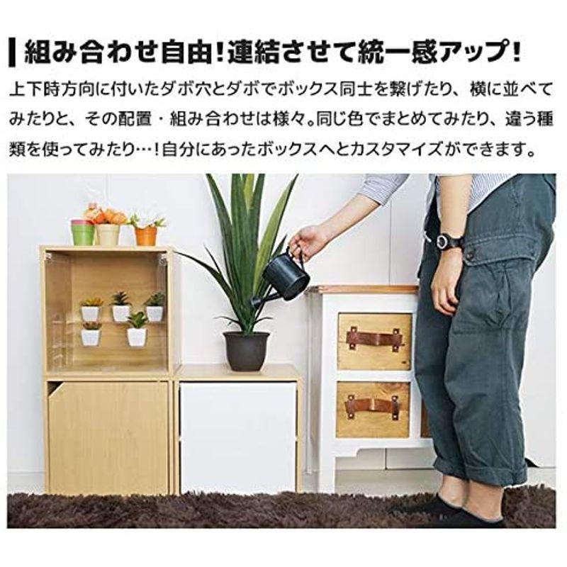キューブボックスa 棚なしアクリル透明扉タイプ カラーボックス キューブボックス 扉付き コレクションケース ナチュラル カラー キューブボックス