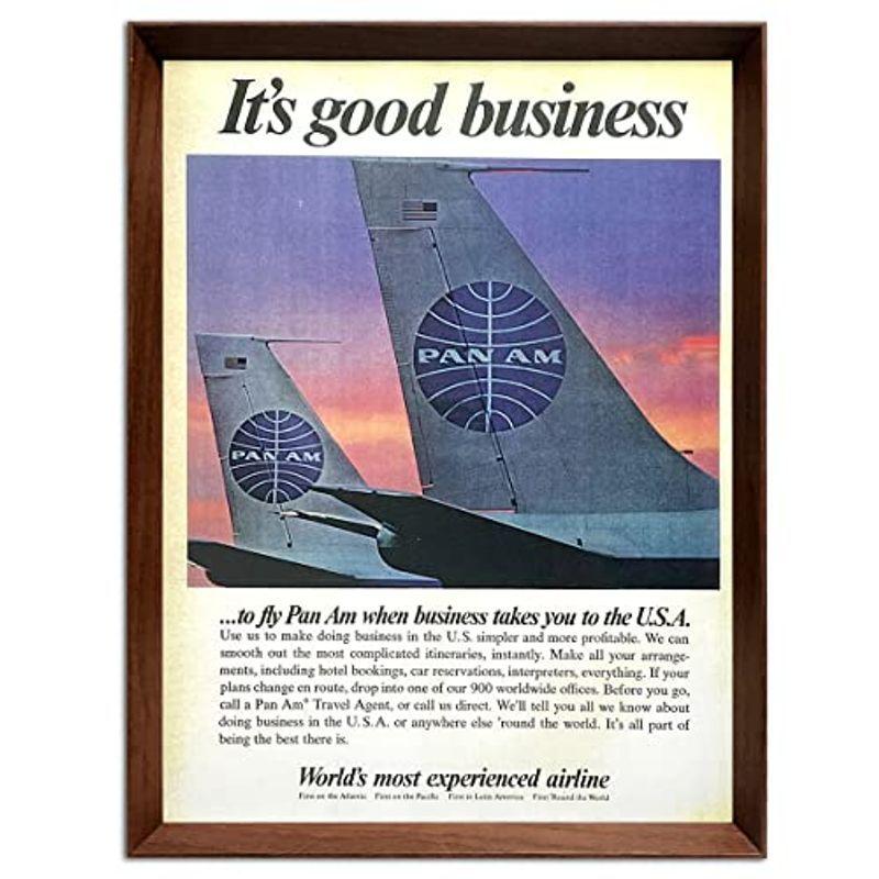 PANAM パンナム 1960年代 アメリカ 雑誌 ビンテージ広告 ポスター 額付 アートフレーム