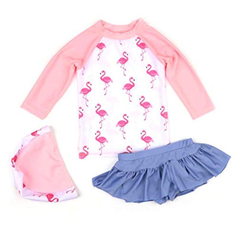安価 キッズ水着 長袖ラッシュガード上下セット セパレートタイプ フラミンゴ柄 ピンク 110 Dprd Jatimprov Go Id