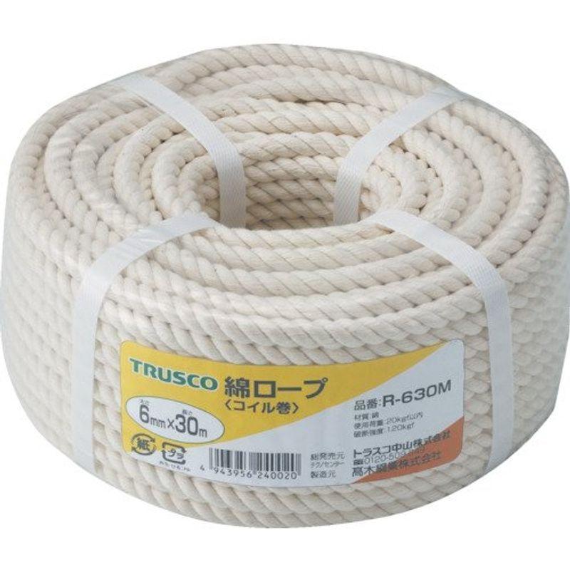 TRUSCO(トラスコ) 綿ロープコイル巻きφ6×30ｍコイル巻